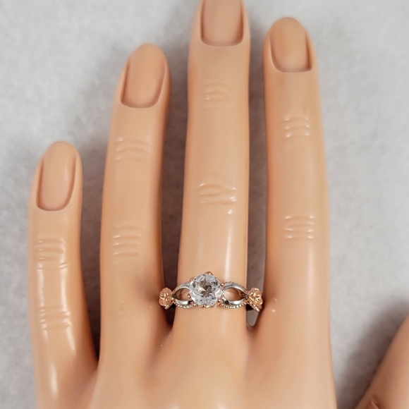 1ct Natural White Topaz and Diamonds Ring - Picture 15 of 15